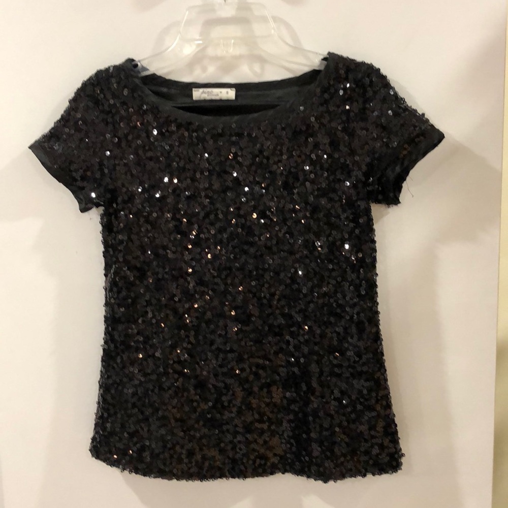 🌷 PINC premium black sequin tunic lined S